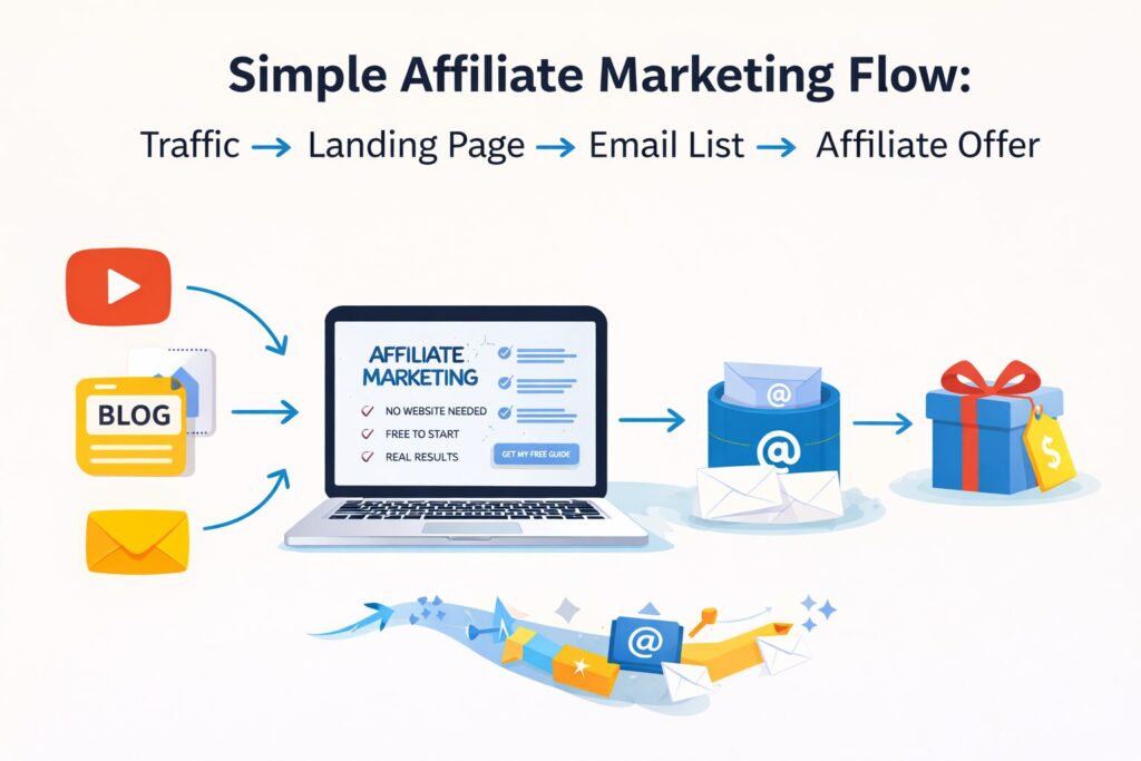 Simple Affiliate Marketing Flow Diagram